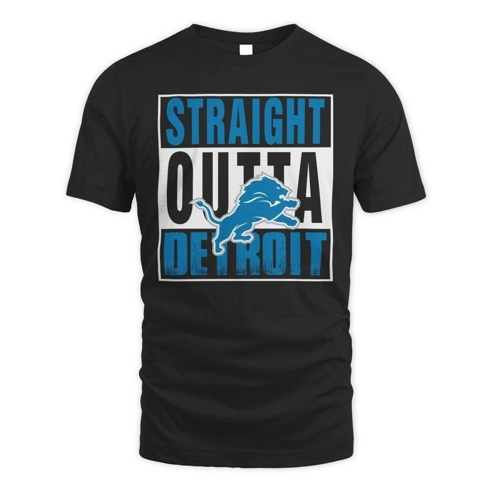 Detroit Lions Straight Outta Detroit Logo Tshirt